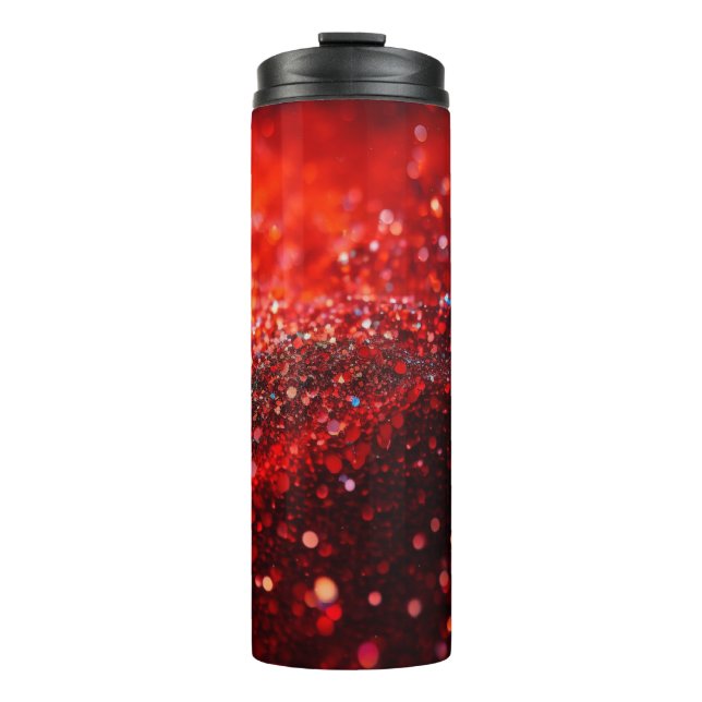 Colourful Red Glitter Thermal Tumbler 12oz (Front)
