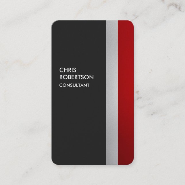 Colourful Red Grey Custom Rounded Profile Card (Front)