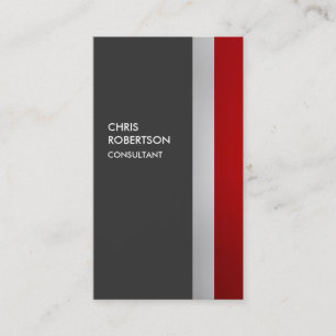 Colourful Red Grey Trendy Vertical Business Card