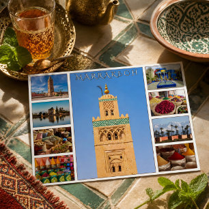 Colourful Red Marrakech Moroccan Architecture Postcard