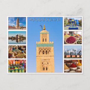 Colourful Red Marrakech Moroccan Architecture Postcard