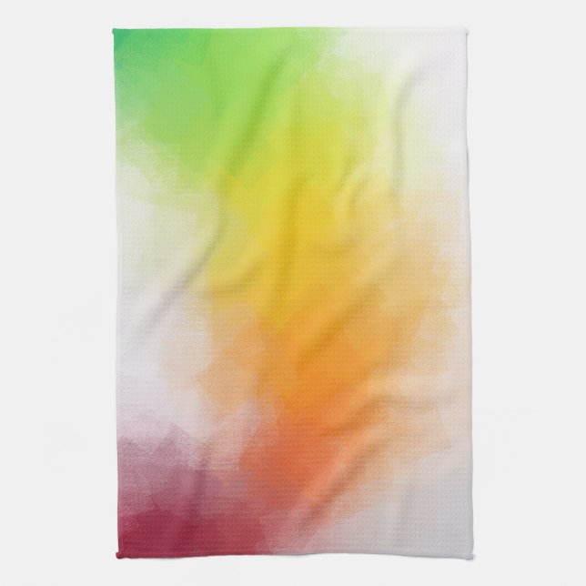 Colourful Red Purple Blue Green Yellow Template Kitchen Towel (Vertical)