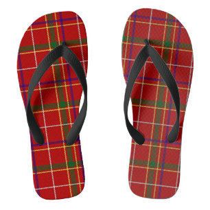 Colourful Red Tartan Plaid Flip Flops