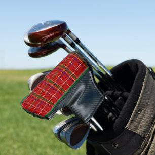 Colourful Red Tartan Plaid Golf Head Cover
