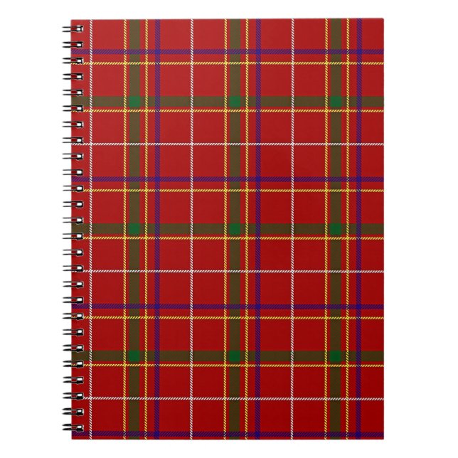 Colourful Red Tartan Plaid Notebook (Front)