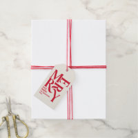 Colourful red vintage merry chritsmas favour