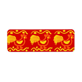 Colourful Red Yellow Orange Rooster Chicken Design
