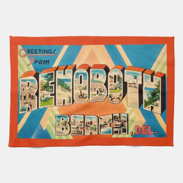 Colourful Rehoboth Beach  Kitchen Towel (Horizontal)