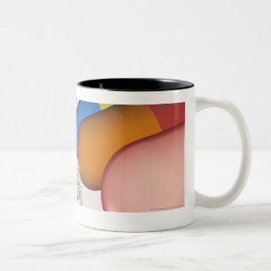 Colourful representation of a DNA strand Two-Tone Coffee Mug