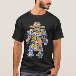 Colourful Representation Of Aztec God Xipe Totec T-Shirt