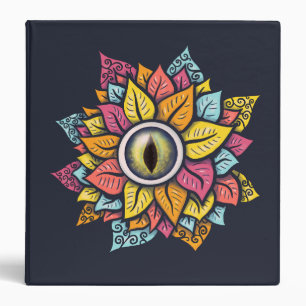 Colourful Reptile Eye Flower Fun Weird Surrealblan Binder