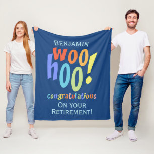Colourful Retirement Congratulations Fleece Blanket