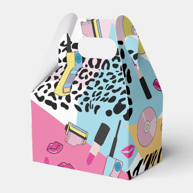 Colourful Retro 1990's Nineties Pattern Favor Box (Front Side)