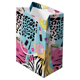 Colourful Retro 1990's Nineties Pattern Medium Gift Bag