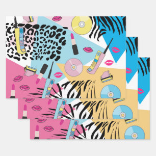Colourful Retro 1990's Nineties Pattern Wrapping Paper Sheet