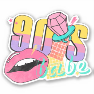 Colourful Retro 90's Babe Lips Ring Pop