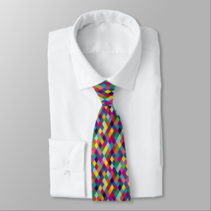 Colourful Retro Abstract Geometric Pattern Tie