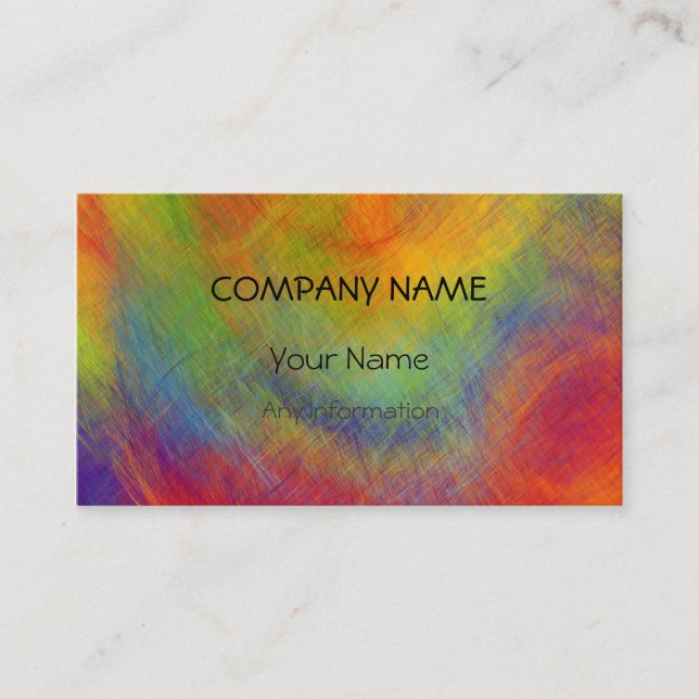 Colourful Retro Abstract Painting 7 Business Card (Front)