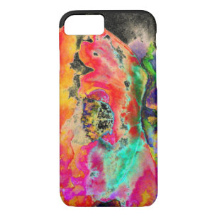 Colourful retro Abstract Poppy watercolor  iPhone 8/7 Case