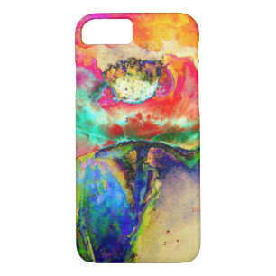 Colourful retro Abstract Poppy watercolor  iPhone 8/7 Case