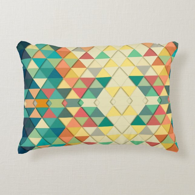 Colourful Retro Accent Pillow (Front)