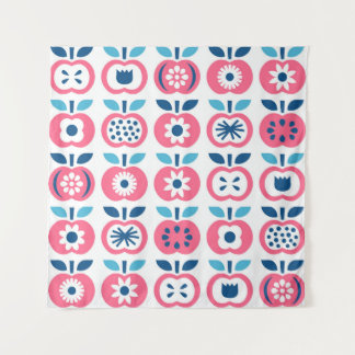 Colourful Retro Apple Seamless Pattern Tapestry