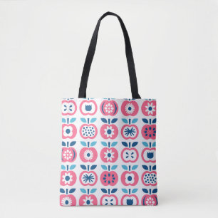 Colourful Retro Apple Seamless Pattern Tote Bag