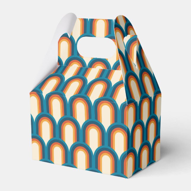 Colourful Retro Arch Rainbow Pattern Favor Box (Front Side)