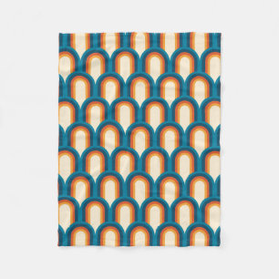 Colourful Retro Arch Rainbow Pattern Fleece Blanket