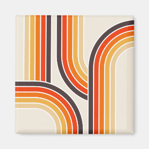 Colourful retro arches and lines magnet