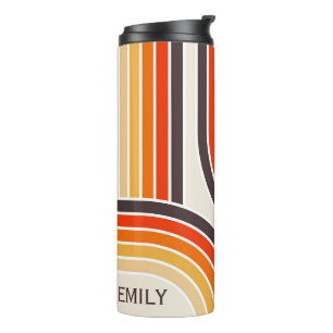 Colourful retro arches and lines thermal tumbler
