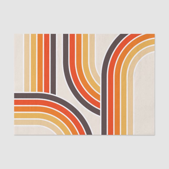 Colourful retro arches and lines tissue paper (Front)