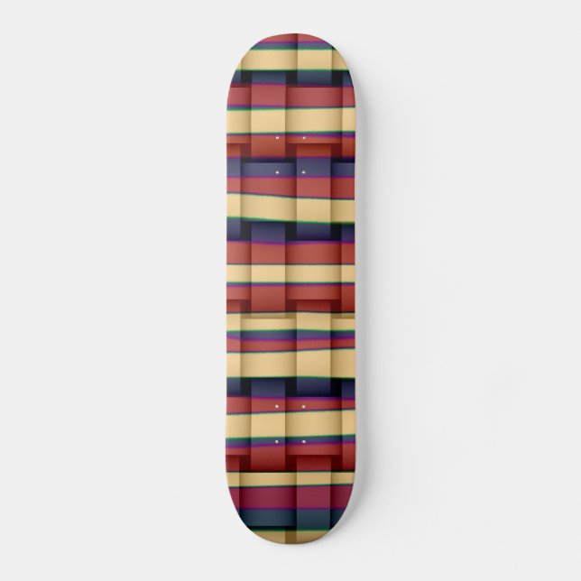 Colourful retro art stripes graphic design 2 skateboard (Front)