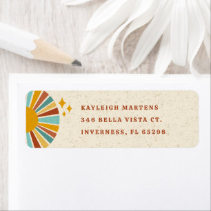 Colourful Retro Boho Sun Return Address