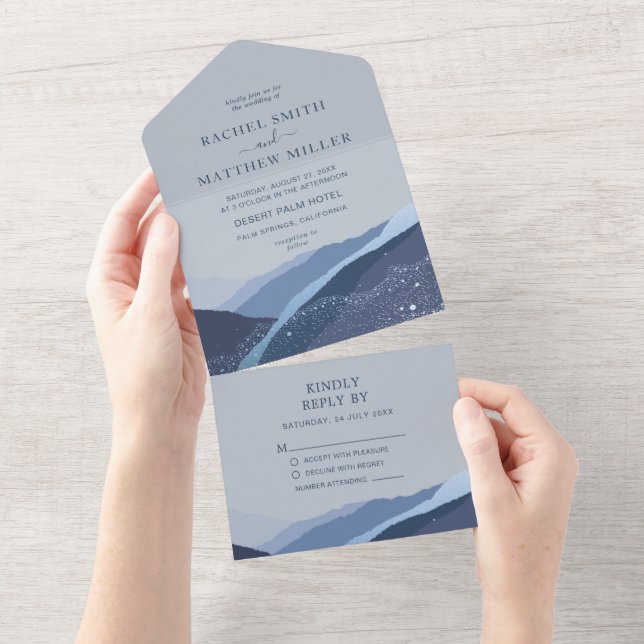 Colourful Retro Bold Floral Summer Spring Wedding  All In One Invitation (Tearaway)