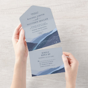 Colourful Retro Bold Floral Summer Spring Wedding All In One Invitation