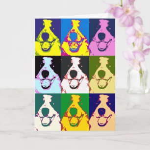 Colourful Retro Border Collie Pop Art 40th Birthda Card