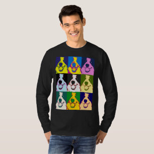 Colourful Retro Border Collie Pop Art Long Sleeve T-Shirt