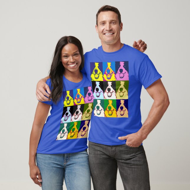 Colourful Retro Border Collie Pop Art Unisex T-Shirt (Unisex)