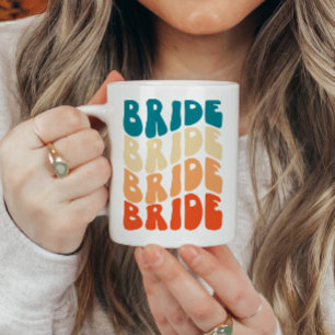 Colourful Retro Bride Mug Gifts For Bride To Be