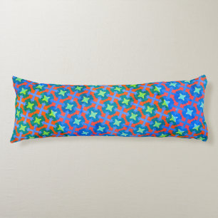 Colourful Retro Bright Geometrical Stars Pattern Body Pillow