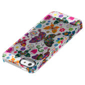 Colourful Retro Butterflies And Flowers Pattern Uncommon iPhone Case (Top)