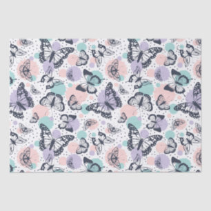 Colourful retro butterflies pattern tissue paper