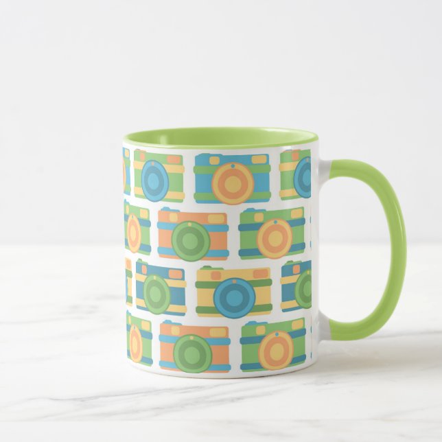 "Colourful Retro Cameras" Mug (Right)