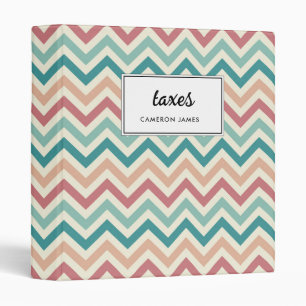 Colourful Retro Chevron Pattern Personalized Binder