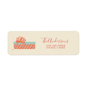 Colourful Retro Christmas Holiday Gift Box