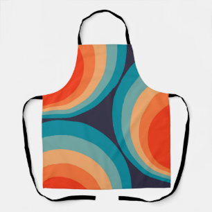 Colourful retro circles design apron