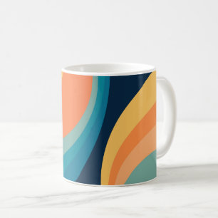 Colourful retro circles design coffee mug