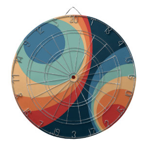 Colourful retro circles design dartboard