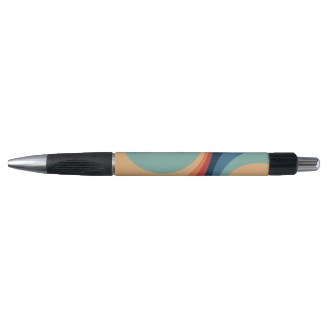 Colourful retro circles design pen (Front)